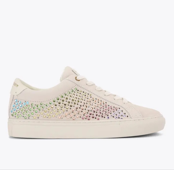 Kurt Geiger Lane Multicolor Crystal Cream Sneakers Shoes - Picture 3 of 7